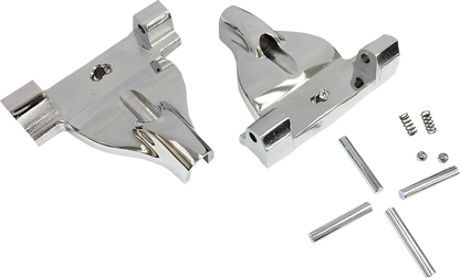 Drag Specialties Chrome Passenger Floorboard Mounts for 2018-2023 Harley Softail