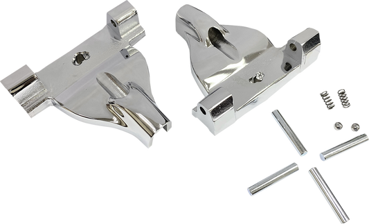 Drag Specialties Chrome Passenger Floorboard Mounts for 2018-2023 Harley Softail