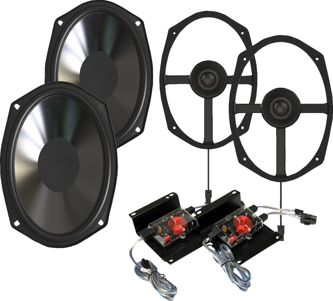 Wild Boar Audio Saddlebag Speakers 300w 4 Ohm for 2014-2023 Harley Touring