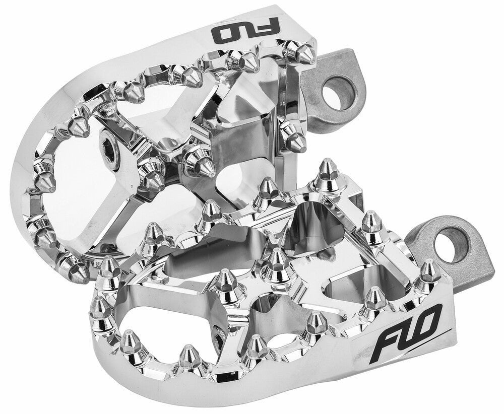 Flo Chrome BMX Style Motorcycle Footpegs 55-20 Harley Dyna Touring Softail FLHX