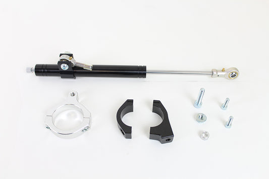 VTwin Black 49mm Front Fork Steering Damper Kit 2006-2017 Harley Davidson Dyna