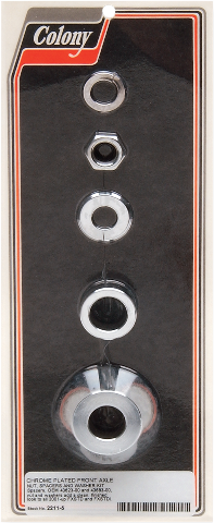 Colony Chrome Front Axle Spacer Nut Kit 00-06 Harley Davidson Softail FXSTD