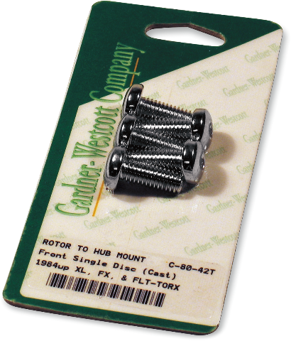 Gardner Westcott Chrome Front Rotor Bolts fits 1984-2017 Harley Touring Dyna