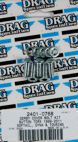 Drag Specialties Chrome Torx Motorcycle Derby Cover Bolts 99-17 Harley Dyna FXST