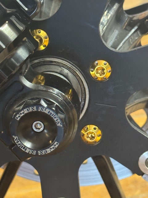 Arlen Ness Gold 5/16"-18 x 7/8" Front Hub-Mount Brake Rotor Bolt Kit for Harley