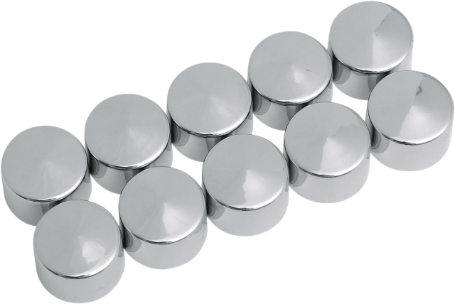 Drag Specialties Chrome 10 Pack 1/2" Motorcycle Bolt Covers for Harley Davidson