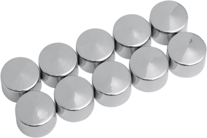 Drag Specialties Chrome 10 Pack 1/2" Motorcycle Bolt Covers for Harley Davidson