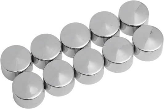 Drag Specialties Chrome 10 Pack 1/2" Motorcycle Bolt Covers for Harley Davidson