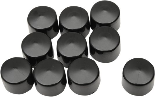 Drag Specialties Black 10 Pack 3/8" Motorcycle Bolt Cover for Harley Davidson