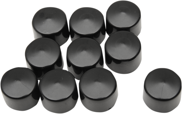 Drag Specialties Black 10 Pack 7/16" Motorcycle Bolt Cover Kit fits Harley