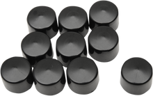 Drag Specialties Black 10 Pack 7/16" Motorcycle Bolt Cover Kit fits Harley