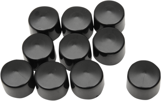 Drag Specialties Black 10 Pack 7/16" Motorcycle Bolt Cover Kit fits Harley