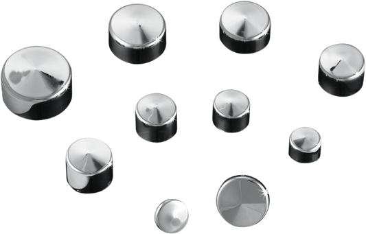 Kuryakyn 2442 Chrome Motorcycle 1/4" 10 Pack Bolt Cover Caps Harley Davidson