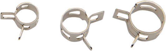 Drag Specialties Chrome 100 Pack Hose Spring Clamp Assortment for Harley
