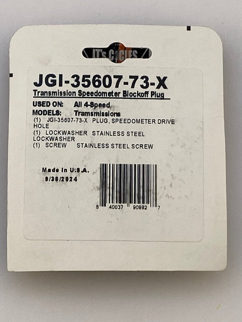 James Gasket 4 Speed Transmission Speedometer Block Off Plug fits 1948-80 Harley