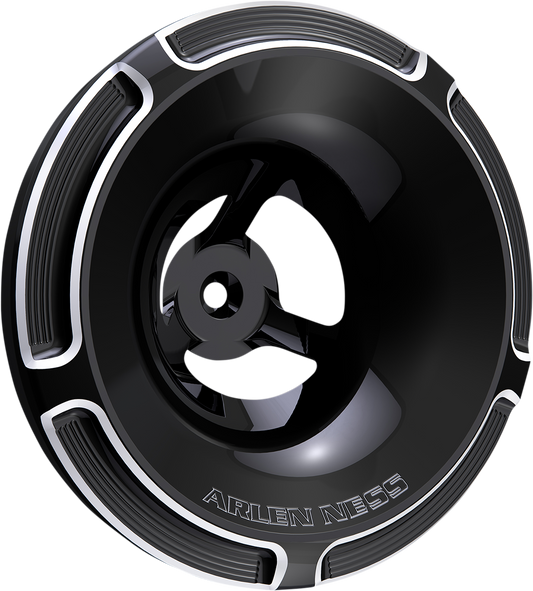 Arlen Ness Beveled Black Velocity Motorcycle Air Filter Cleaner Cover Harley