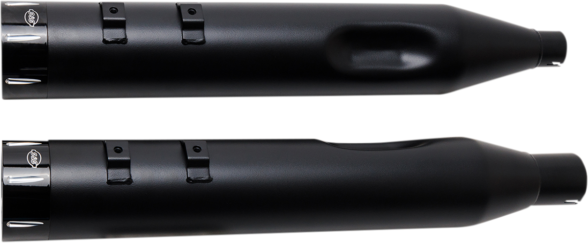 S&S MK45 Tracer Black Slip on Mufflers for 2017-2024 Harley Touring M8 550-0670