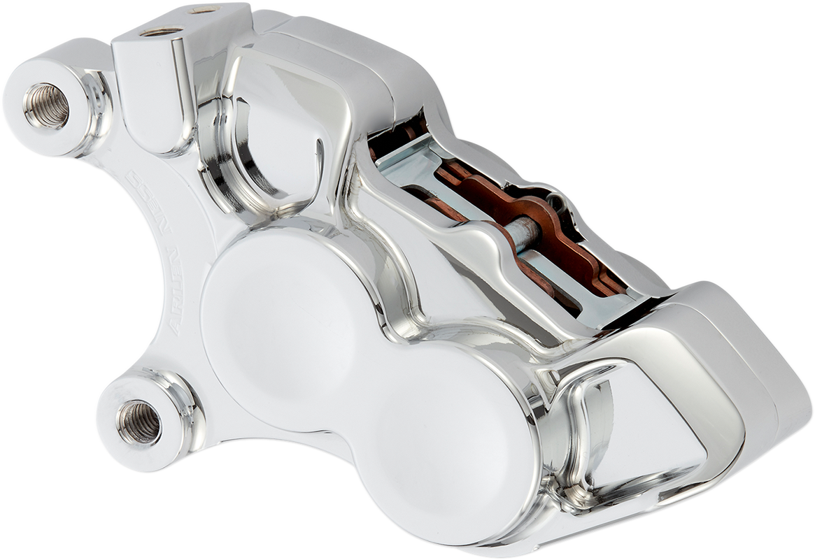 Arlen Ness Chrome 4-Piston Front Left Brake Caliper fits 2006-2025 Harley 11.8"
