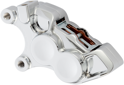 Arlen Ness Chrome 4-Piston Front Left Brake Caliper fits 2006-2025 Harley 11.8"