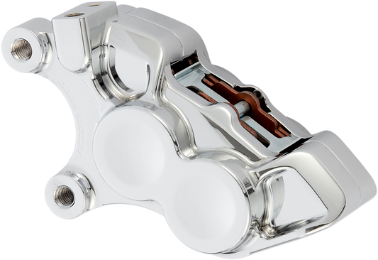 Arlen Ness Chrome 4-Piston Front Left Brake Caliper fits 2006-2025 Harley 11.8"