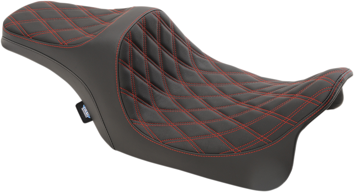 Drag Specialties Predator III Red Diamond Seat fits 2008-2024 Harley Touring