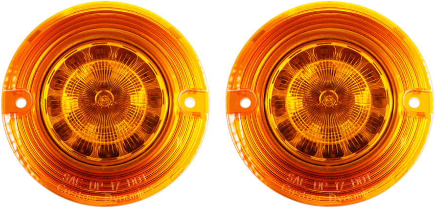 Custom Dynamics Flat 1156 Amber LED Turn Signal Inserts 1986-2022 Harley Touring