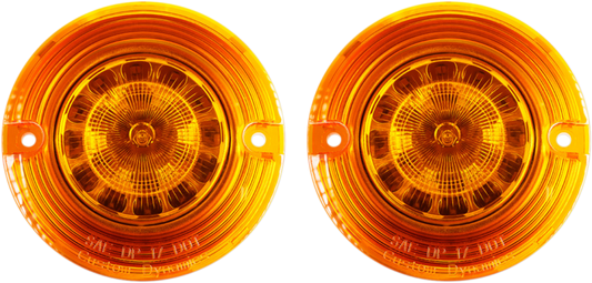 Custom Dynamics Flat 1156 Amber LED Turn Signal Inserts 1986-2022 Harley Touring