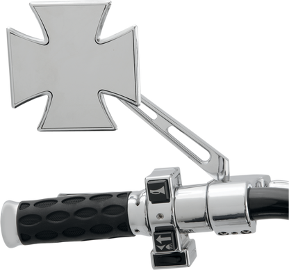 Drag Specialties Chrome Maltese Cross Pair Motorcycle Handlebar Mirror Set