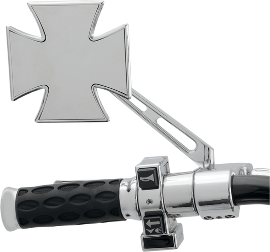 Drag Specialties Chrome Maltese Cross Pair Motorcycle Handlebar Mirror Set
