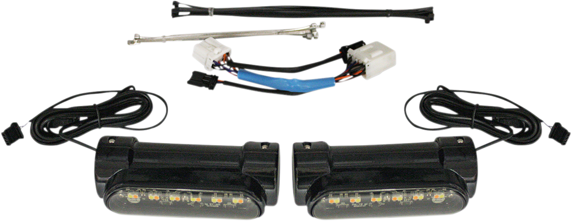Custom Dynamics Black Engine Guard LED Lights 1996-2013 Harley Touring Softail