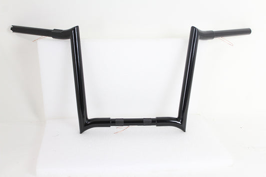 VTwin Black 14" Z-Bar Handlebar With Indents 1982-2017 Harley Softail Touring