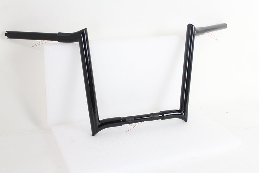 VTwin Black 14" Z-Bar Handlebar With Indents 1982-2017 Harley Softail Touring