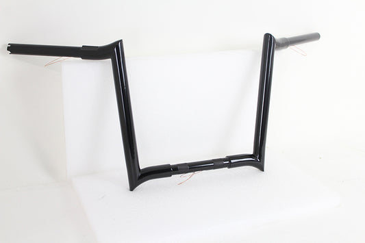 VTwin Black 14" Z-Bar Handlebar With Indents 1982-2017 Harley Softail Touring