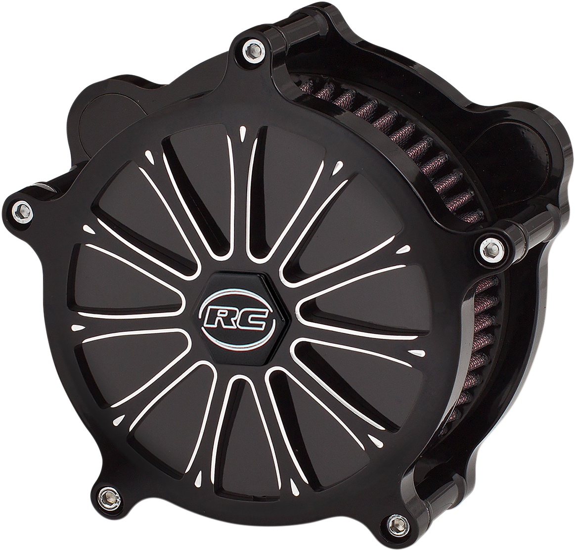 RC Components Black Exile Air Filter Cleaner Kit 1999-17 Harley Touring Softail