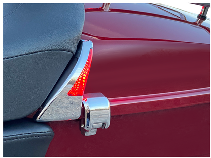 Custom Dynamics Chrome Red Tour Pak Backrest Lights 2014-15 Harley Touring CVO