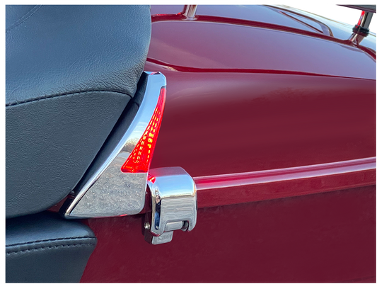 Custom Dynamics Chrome Red Tour Pak Backrest Lights 2014-15 Harley Touring CVO