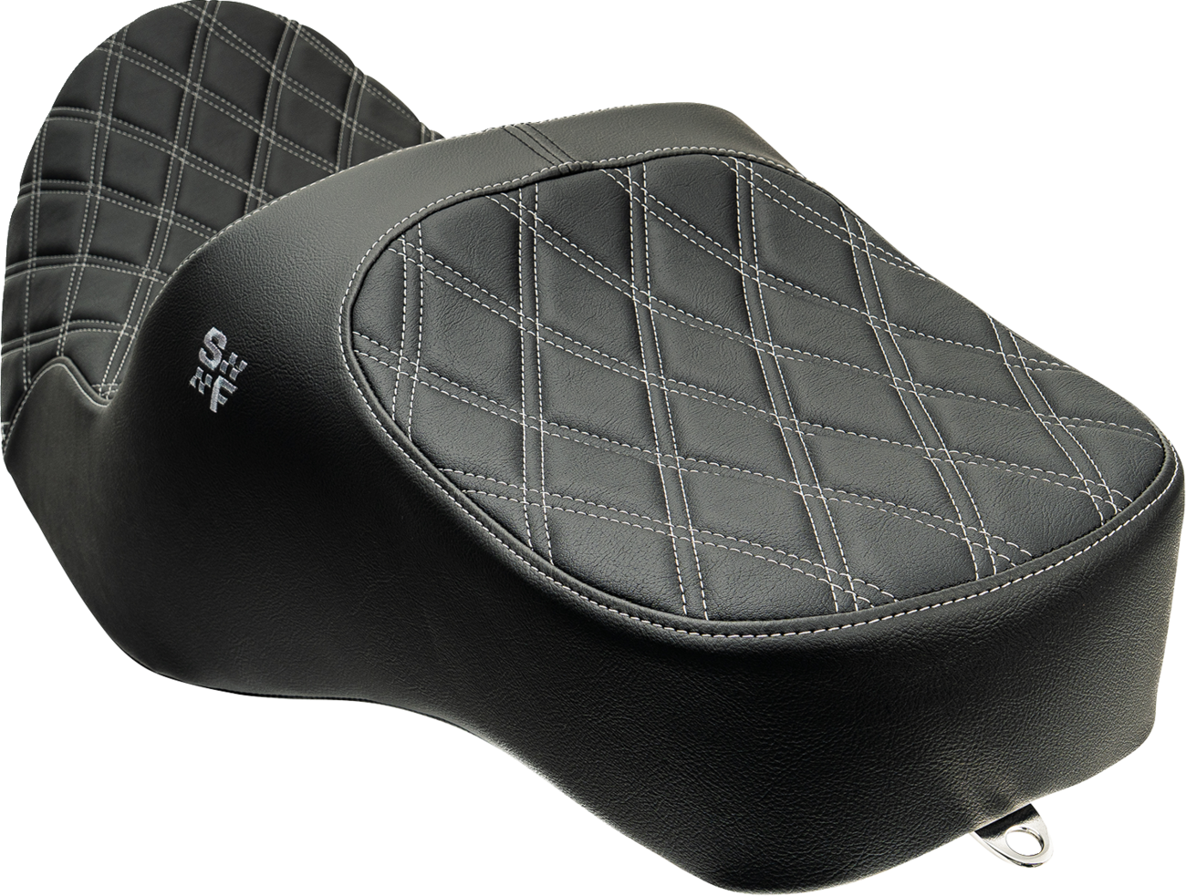 Slyfox Chariot Silver Diamond Stitch Seat fits 2009-2025 Harley Touring FLH FLT
