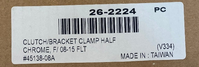 Vtwin Clutch Brake Master Cylinder Perch Clamp Half for 2008-2022 Harley Touring