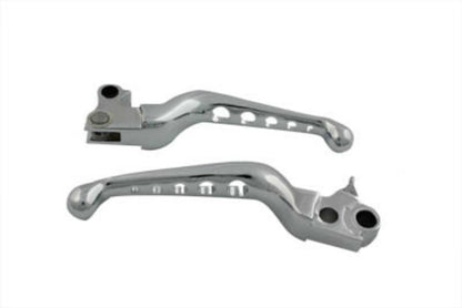 Vtwin Chrome Drilled Hand Lever Set Brake & Clutch 1996-2007 Harley Davidson FXD