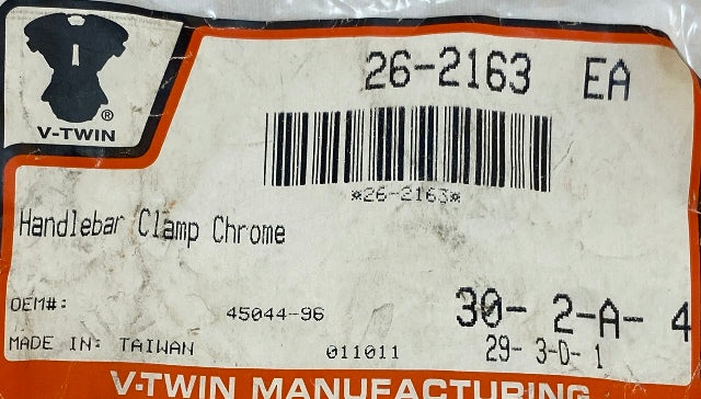 Vtwin Clutch Brake Master Cylinder Clamp Half fits 1996-2017 Harley Davidson