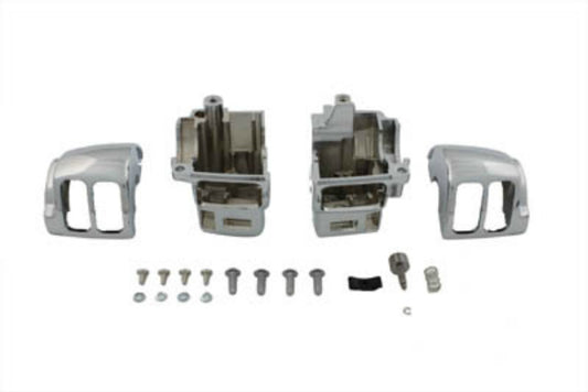 Vtwin Chrome Handlebar Switch Housing Kit 1996-2013 Harley Davidson Touring FLHR