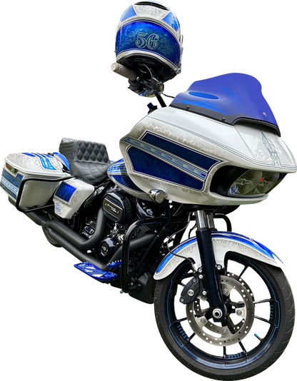 Klock Werks Kolor Flare 9" Blue Windshield fits 2015-2023 Harley Road Glide FLTR