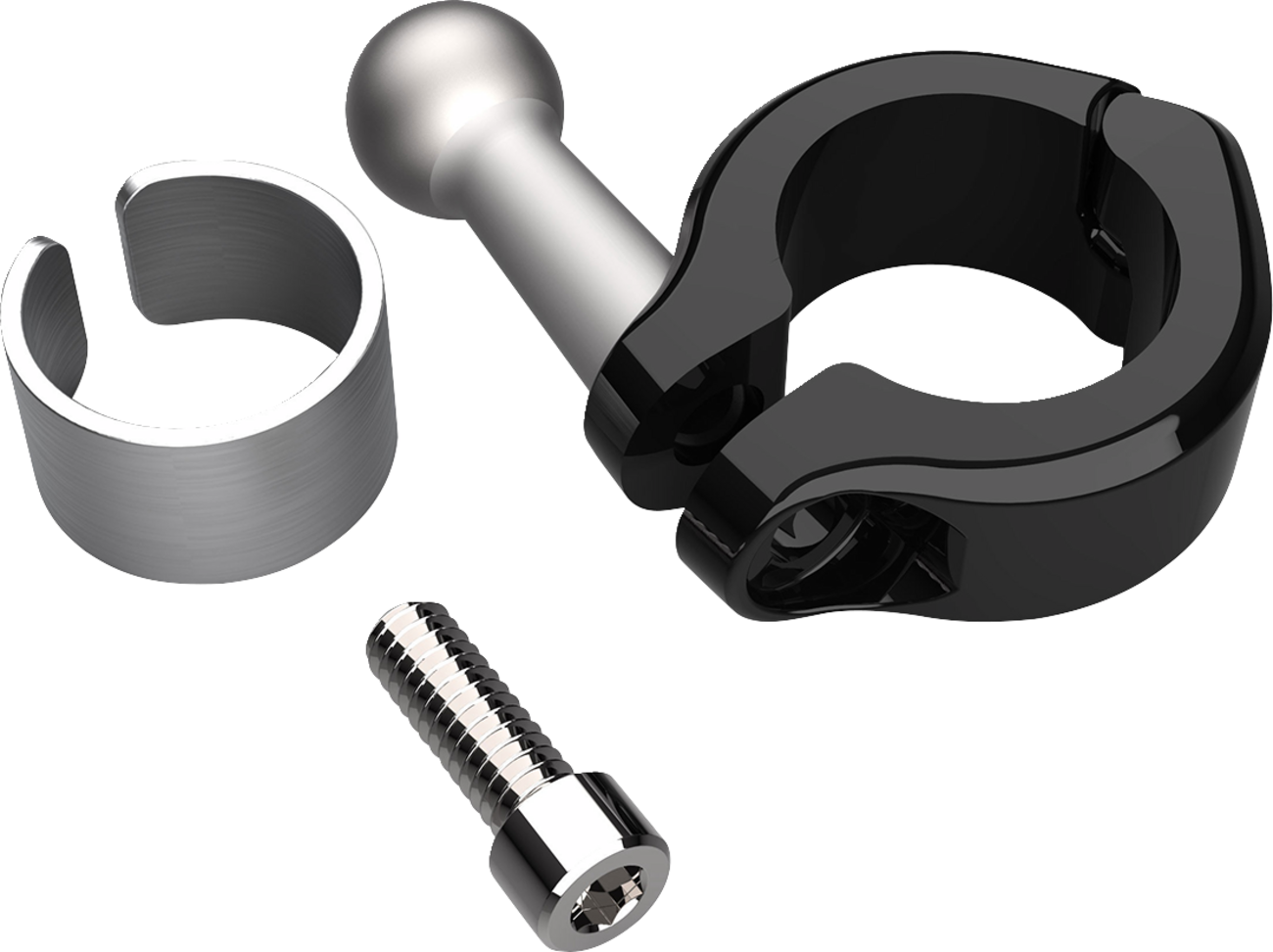 Ciro 1-1/2" Gen 2 Black Aluminum Handlebar Clamp Phone Mount Kit for Motorcycles