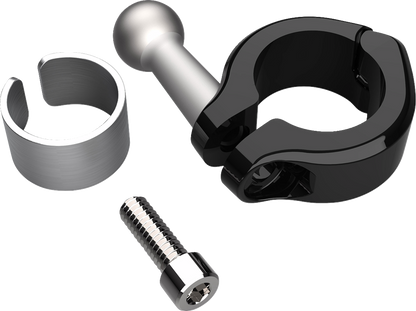 Ciro 1-1/2" Gen 2 Black Aluminum Handlebar Clamp Phone Mount Kit for Motorcycles