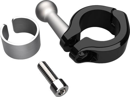 Ciro 1-1/2" Gen 2 Black Aluminum Handlebar Clamp Phone Mount Kit for Motorcycles