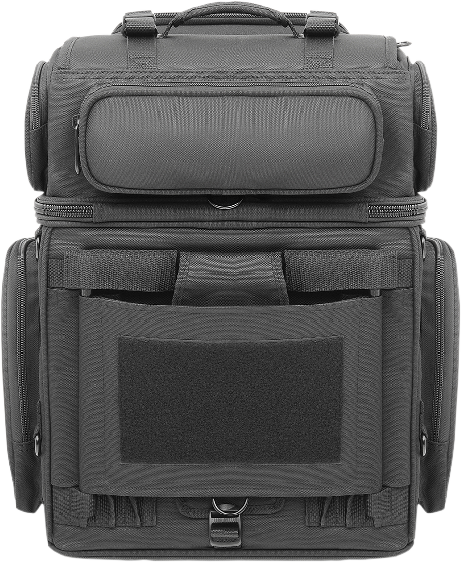 Saddlemen Black Textile BR3400 Tactical Sissy Bar Bag for Harley Davidson