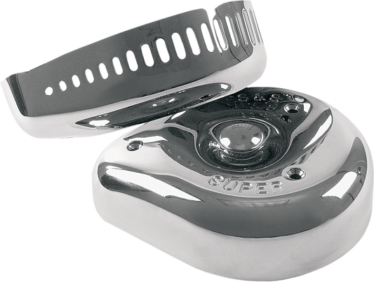S&S Chrome Slasher Super E & G Air Cleaner Cover fits Harley Davidson