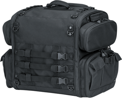 Kuryakyn 5284 Black Textile Momentum Road Warrior Rear Rack Bag for Harley