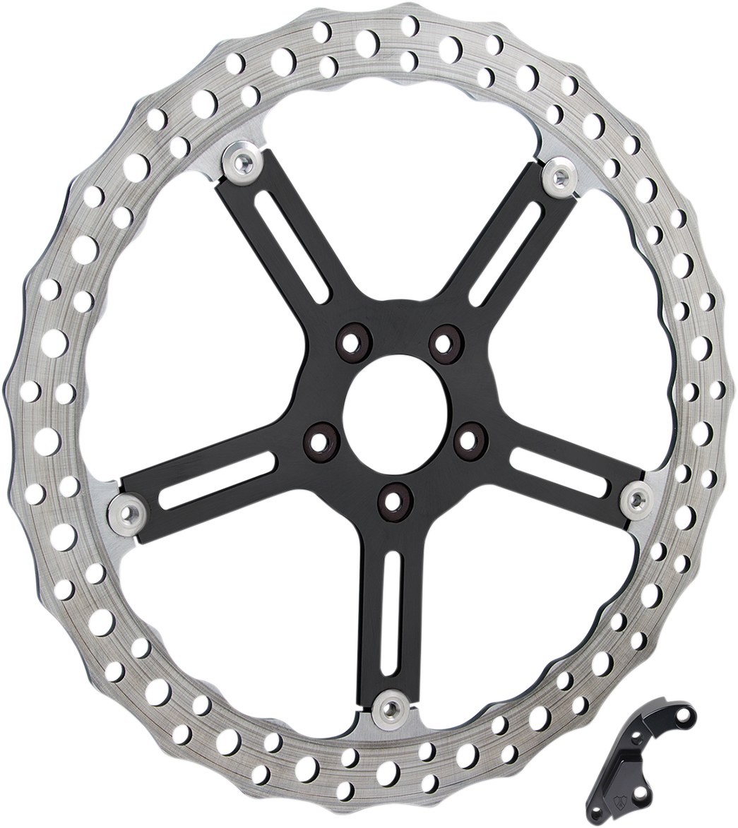 Arlen Ness Front Left 15" Jagged Floating Rotor Kit fits 2006-2017 Harley Dyna