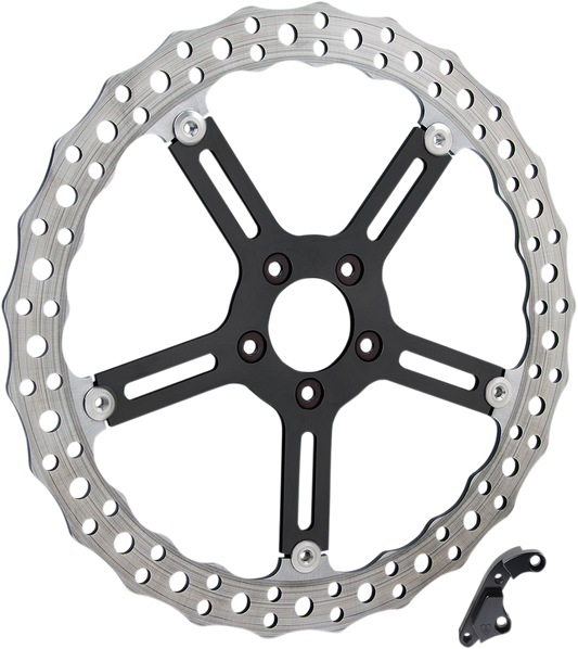 Arlen Ness Front Left 15" Jagged Floating Rotor Kit fits 2006-2017 Harley Dyna